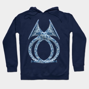 Ancient Blue Ceramic Horns (Aerophone) Hoodie